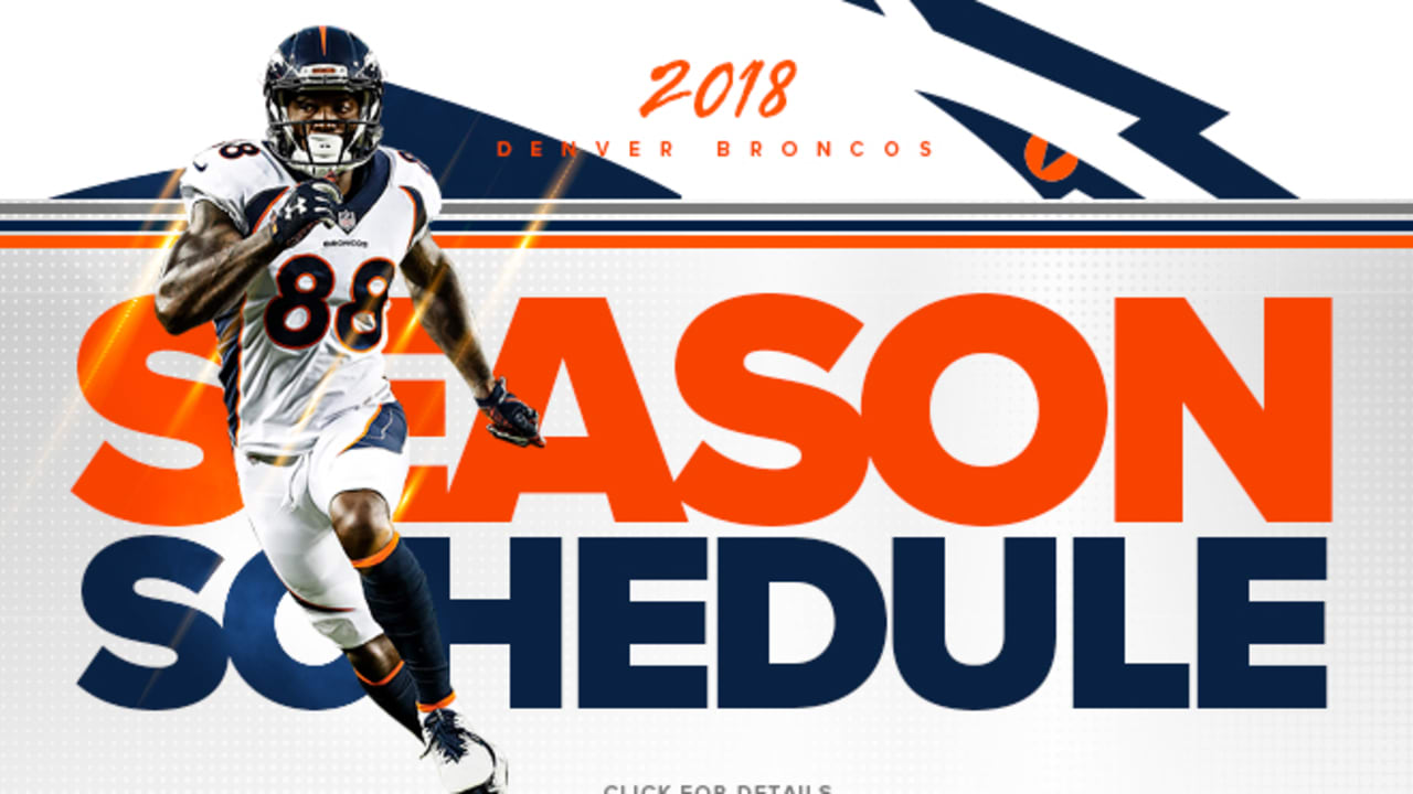 Broncos' 2018 schedule released  Denver broncos football, Denver broncos  team, Broncos football