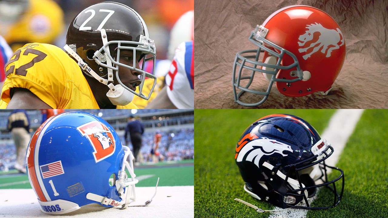 The Broncos' helmet history in photos