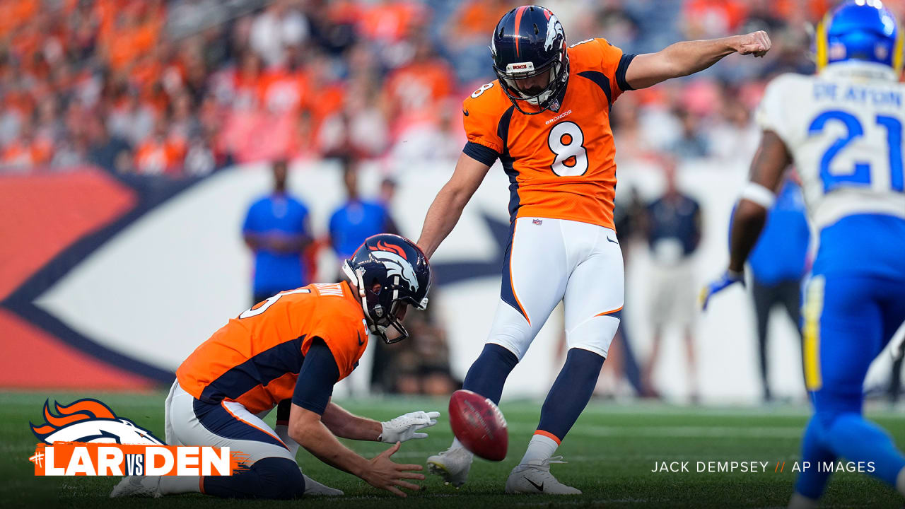 Denver Broncos kicker Brandon McManus breaks in Broncos' slime cannons with  54-yard field goal