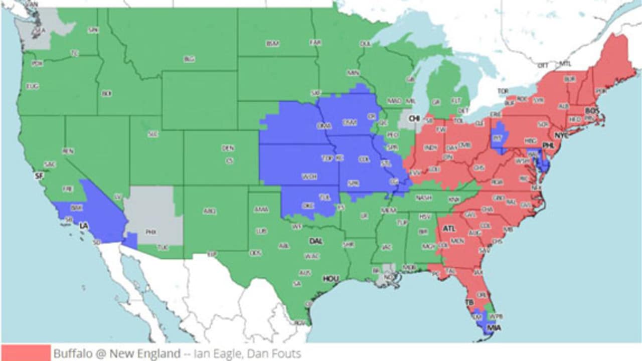 Broncos at Raiders: Broadcast Map