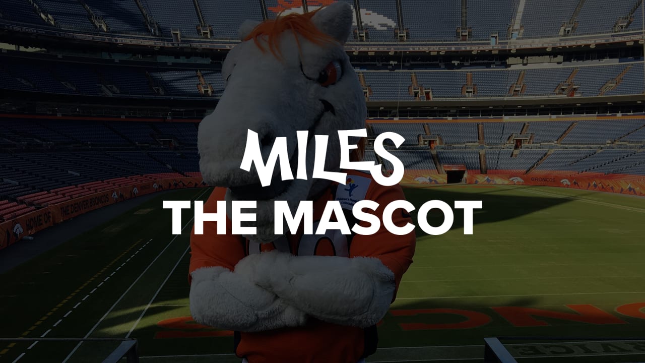 Miles, the Denver Broncos mascot, watches the Broncos play the