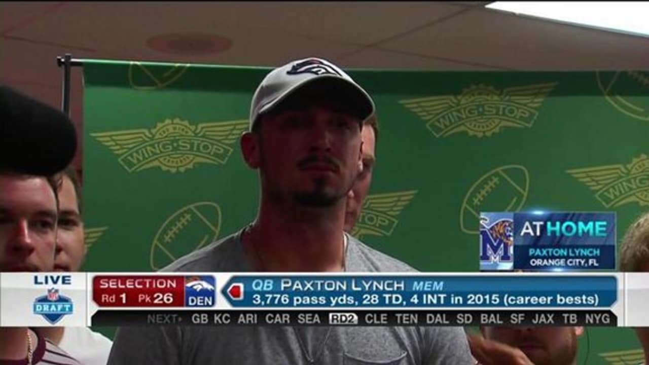 Paxton Lynch's emotional reaction after selection