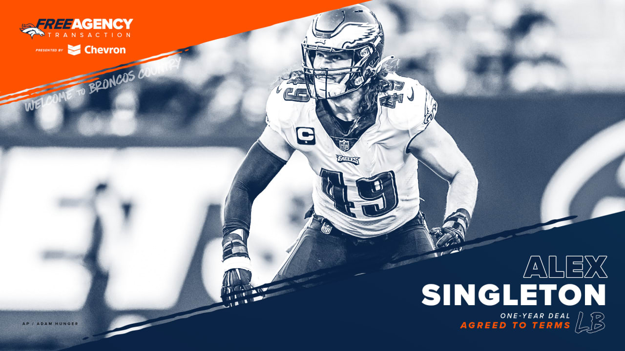 Broncos agree to terms with LB Alex Singleton on one-year deal