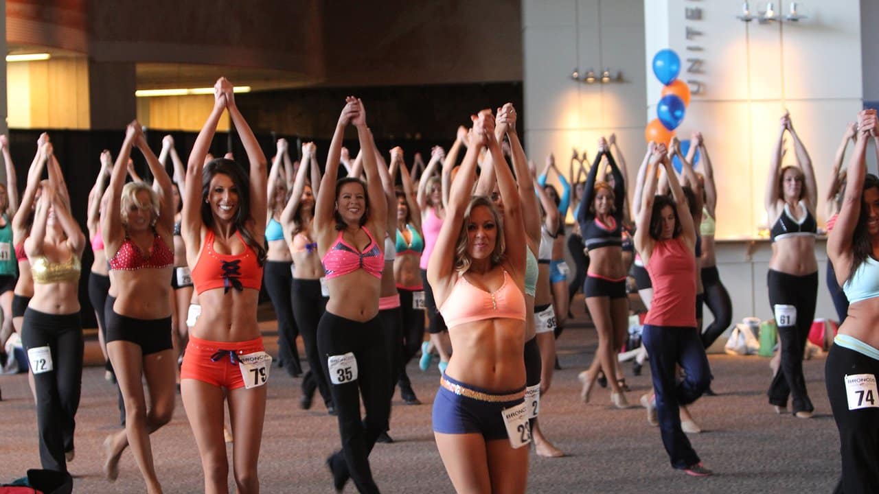 NFL Denver Broncos Cheerleaders wearing leather chaps.  Broncos  cheerleaders, Denver bronco cheerleaders, Nfl outfits