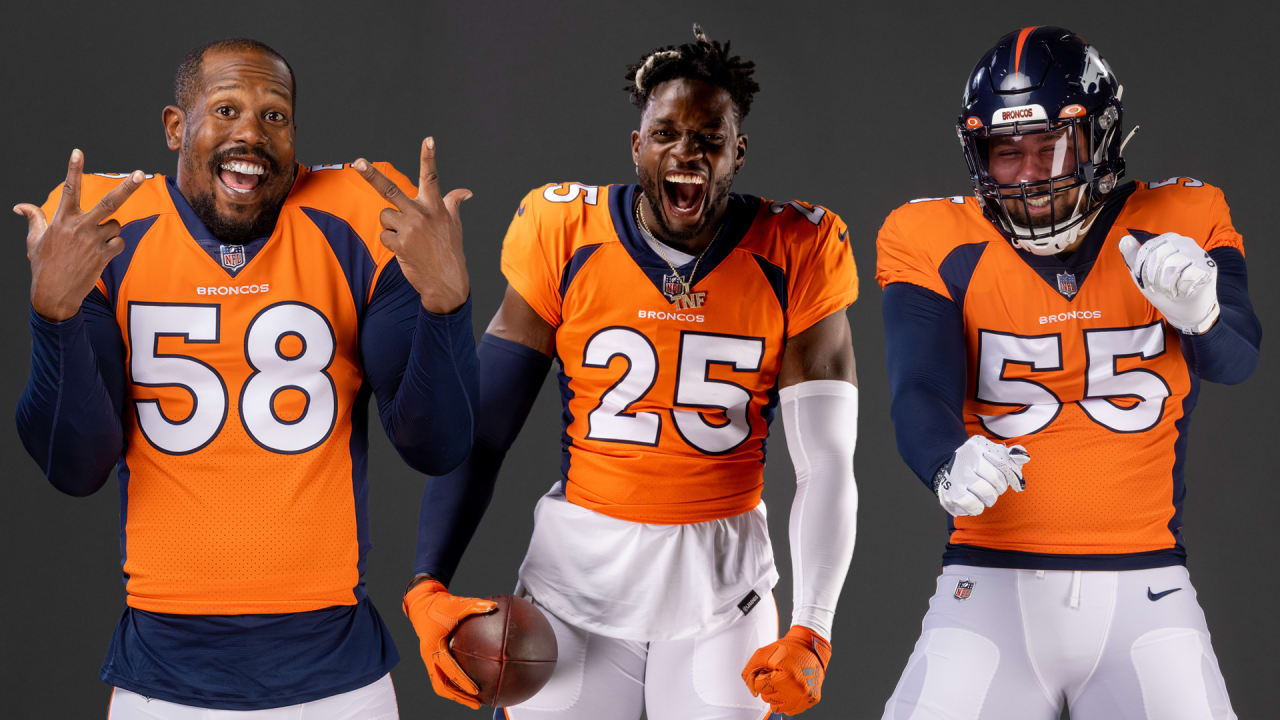 Top portraits of the Broncos in uniform from 2021 photo day
