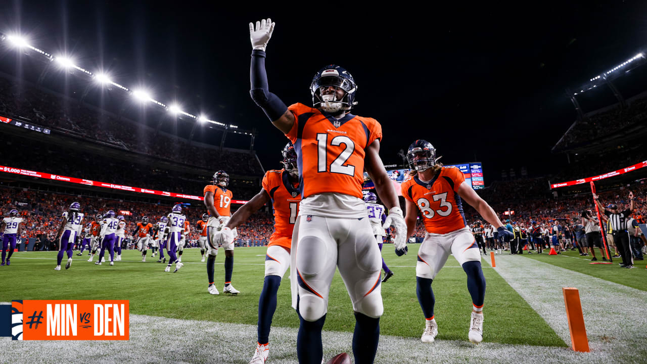 Denver Broncos wide receiver Montrell Washington (12) during an NFL  football game Sunday, Sept. 18, 2022, in Denver. (AP Photo/David Zalubowski  Stock Photo - Alamy