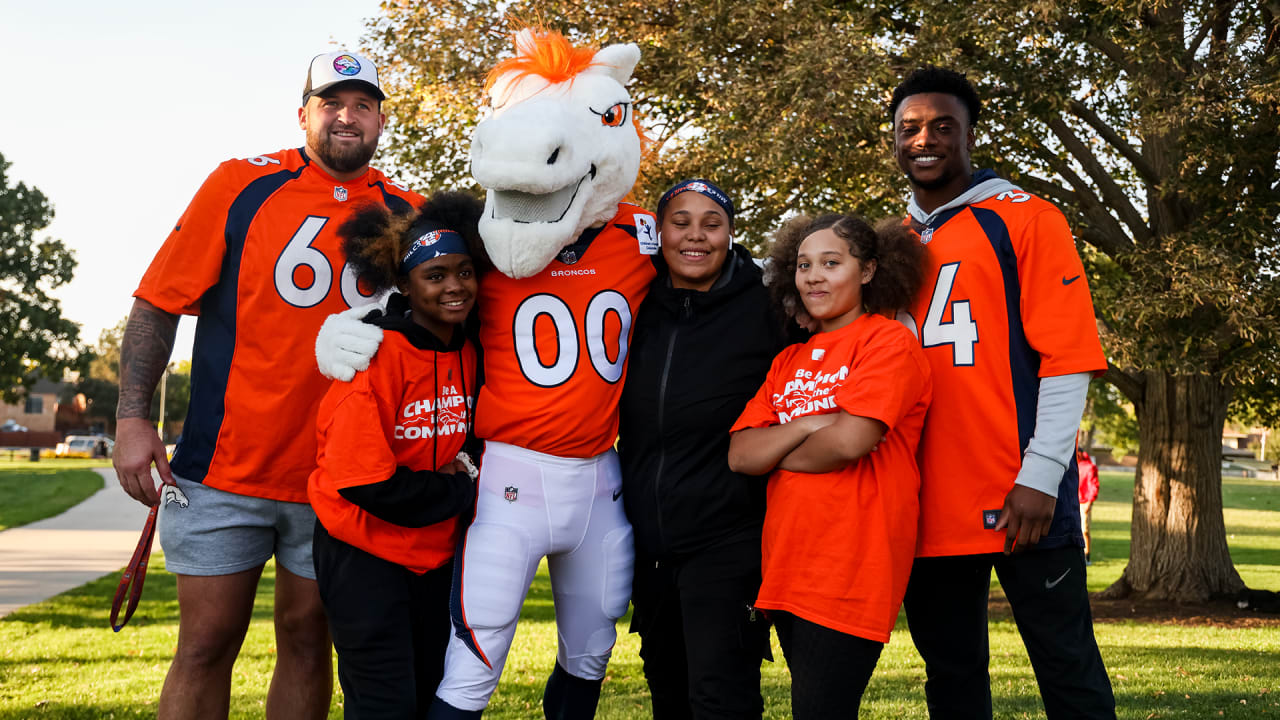 Miles, the Denver Broncos mascot, watches the Broncos play the