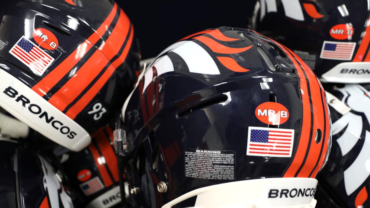 Helmet decals honoring Pat Bowlen added before start of training camp