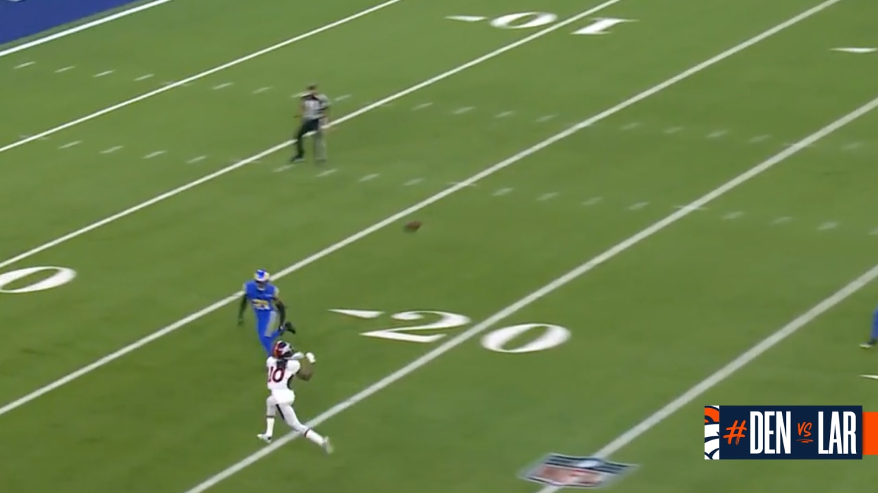 Jerry Jeudy catches 32-yard deep ball from Russell Wilson on third down