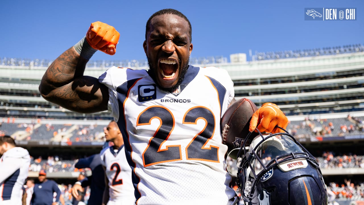 Denver Broncos safety Delarrin Turner-Yell (32) reacts after