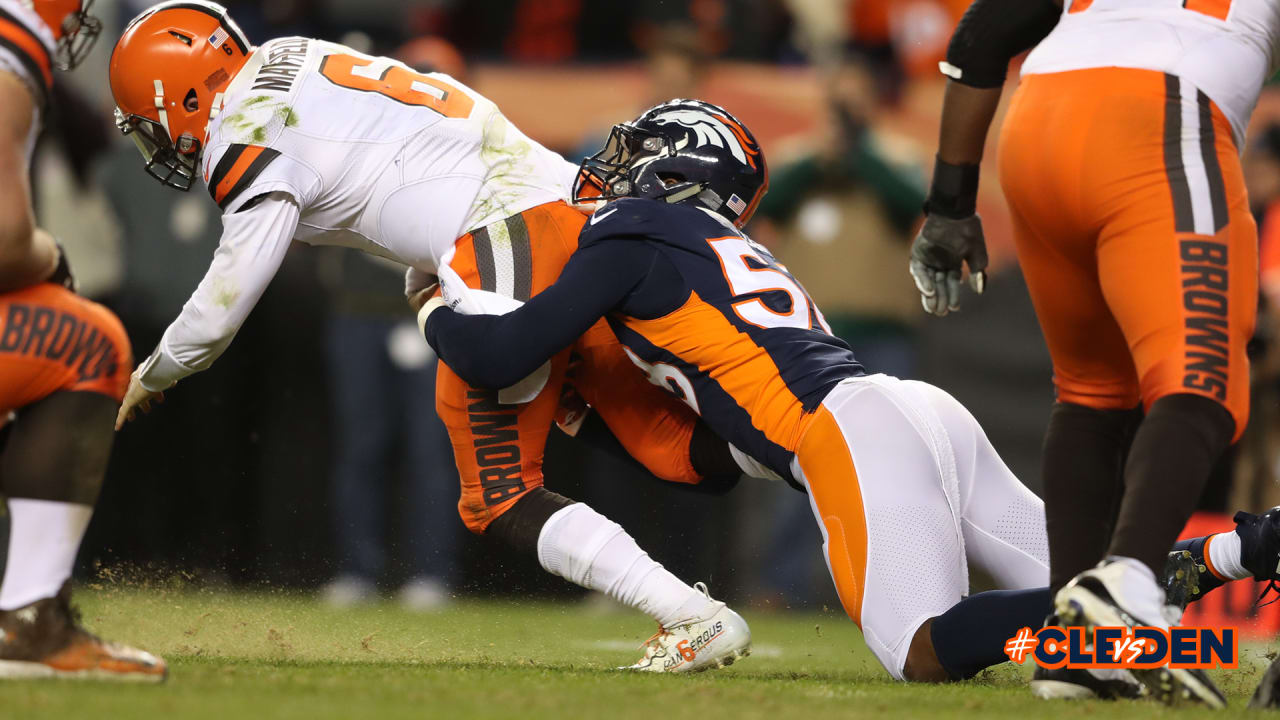 CLEvsDEN Von Miller takes down Mayfield, breaks Broncos