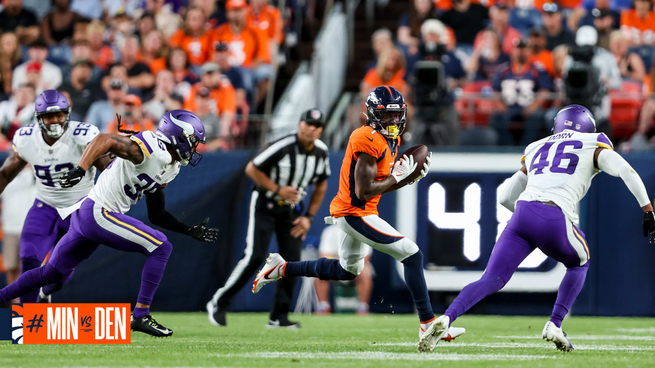 Denver Broncos' K.J. Hamler in action during an NFL football game against  the New York Giants Sunday, Sept. 12, 2021, in East Rutherford, N.J. (AP  Photo/Matt Rourke Stock Photo - Alamy