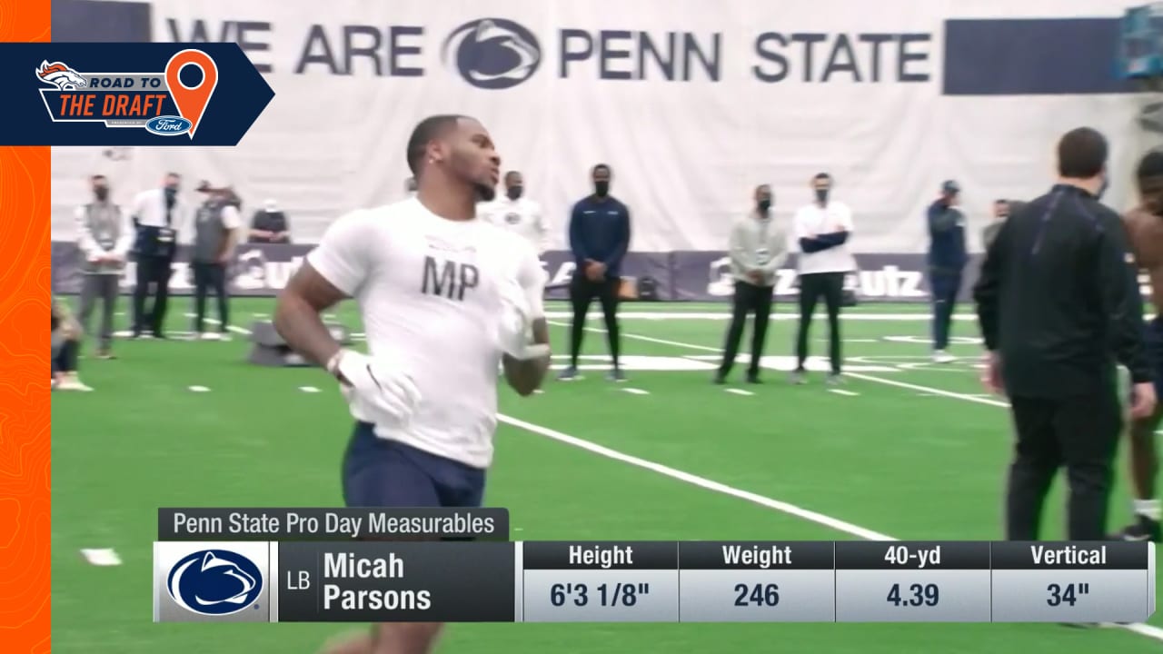 LB Micah Parsons Pro Day Highlights . 4.39 40 YARD DASH . BLAZING