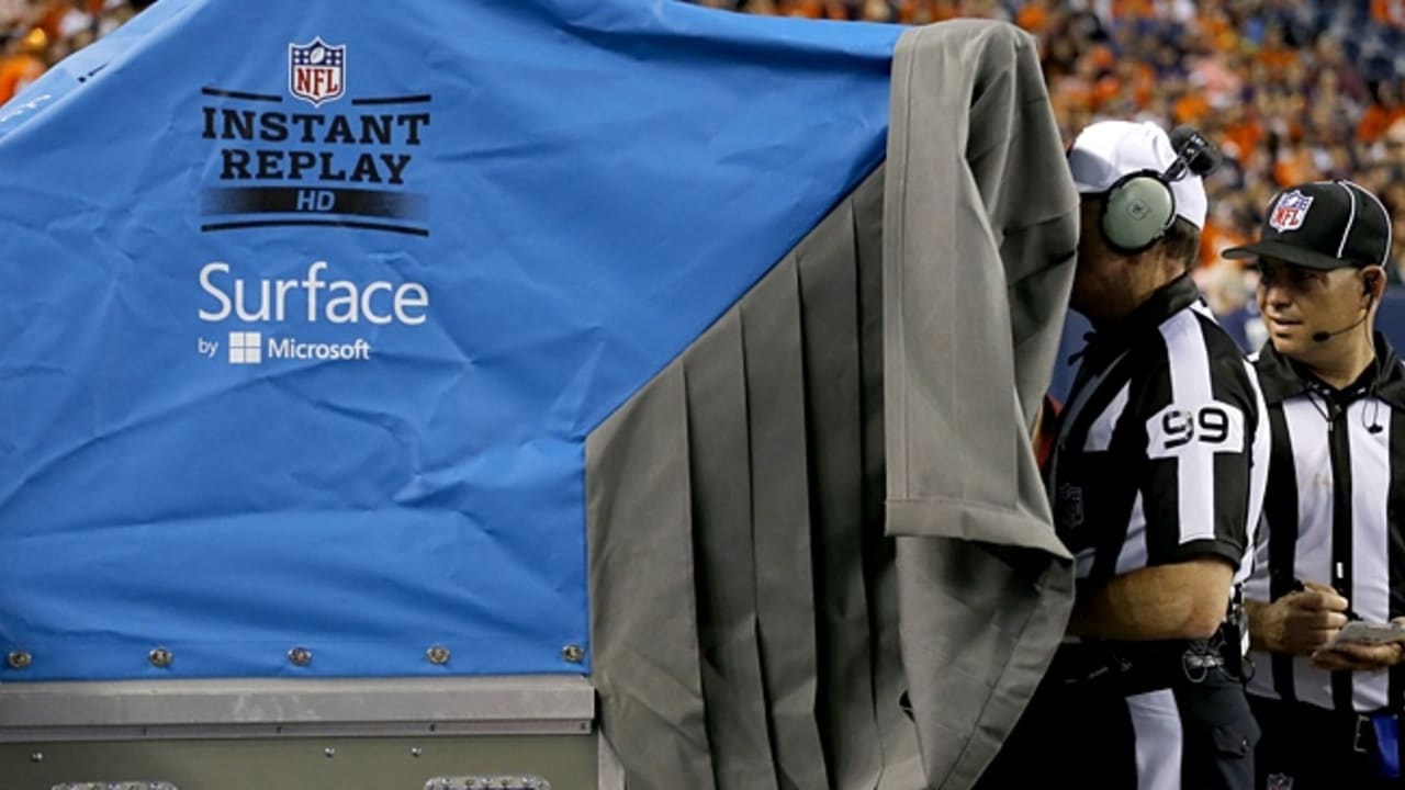 A Microsoft Surface Instant Replay HD cover is shown before the first half  of an NFL divisional round playoff football game between the New Orleans  Saints and the Tampa Bay Buccaneers, Sunday