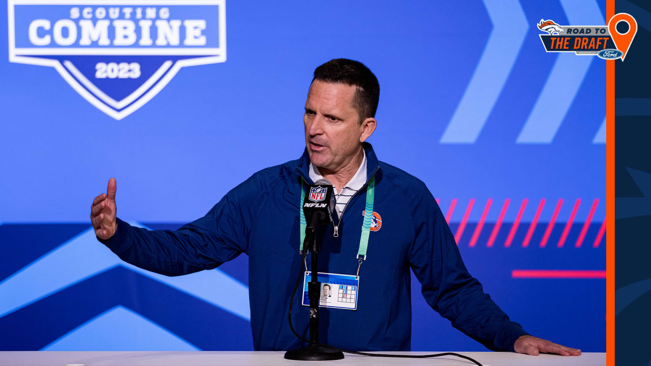 GM George Paton meets the media at the 2023 NFL Combine