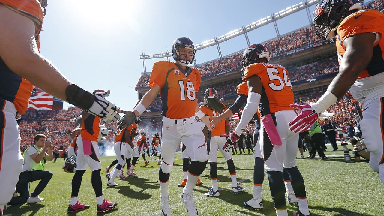 Denver Broncos wide receivers Cody Latimer, left, and Andre