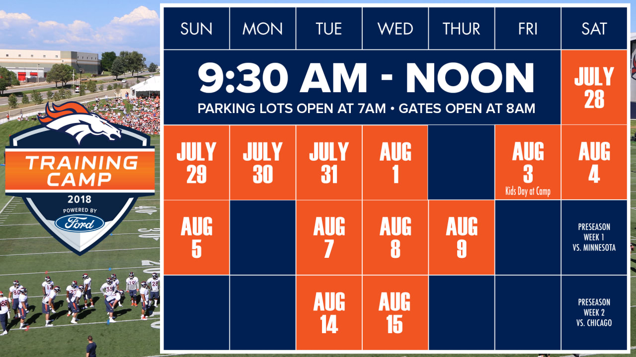 Denver Broncos Training Camp Guide 2018