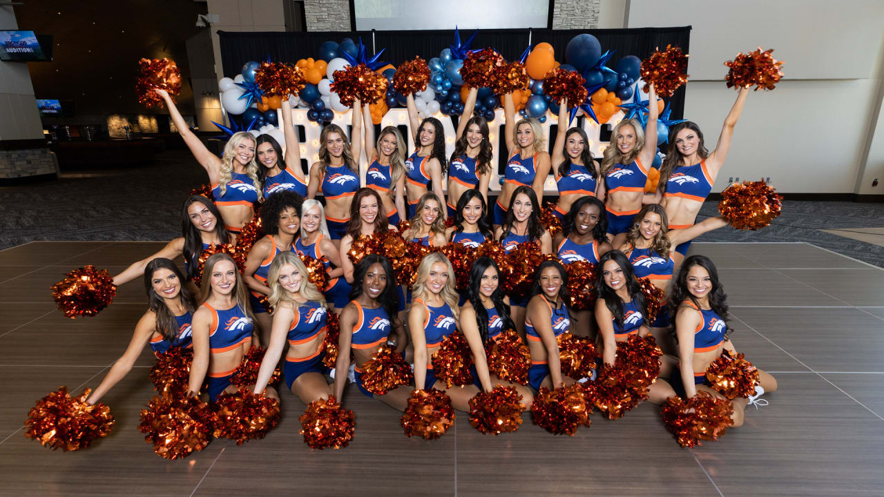 The Denver Bronco Cheerleaders perform during the Denver Broncos v