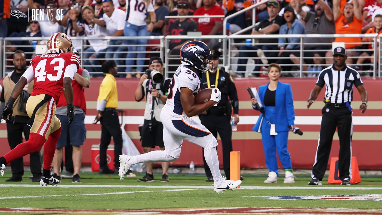 WATCH: Broncos RB Jaleel McLaughlin scores TD vs. 49ers