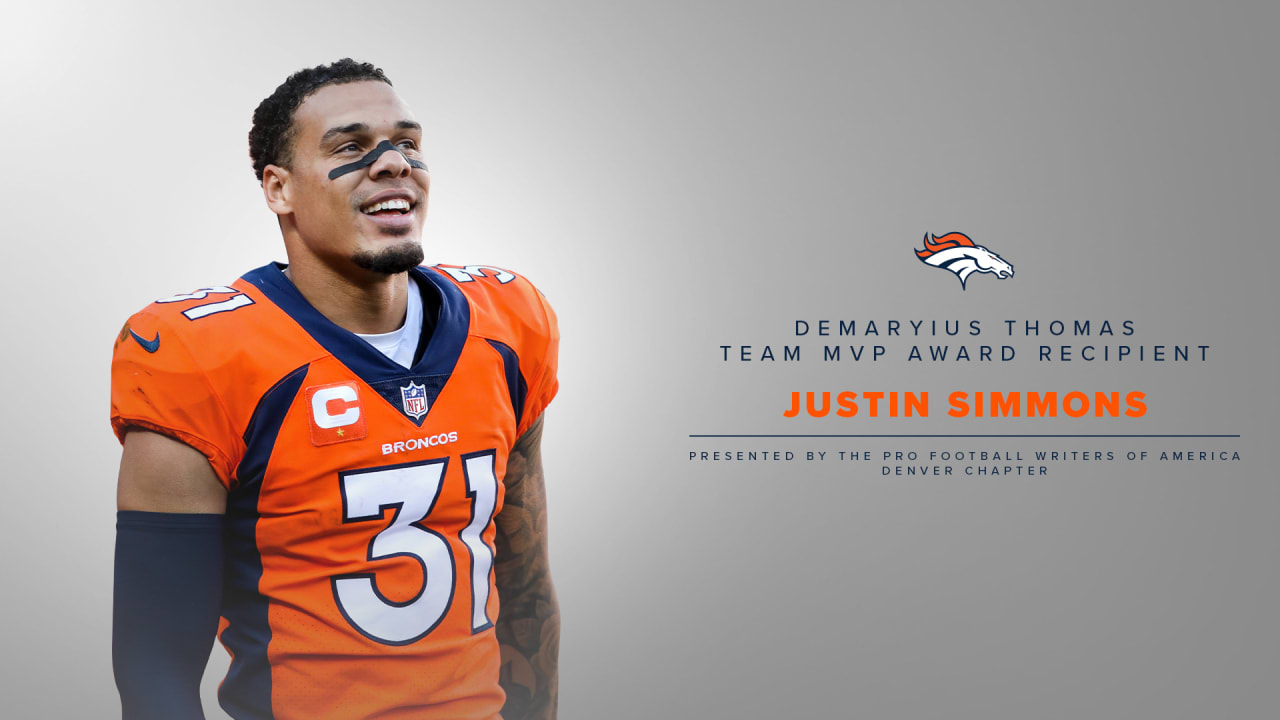 Justin Simmons named inaugural Demaryius Thomas Team MVP, Teddy Bridgewater  named 2021 recipient of Darrent Williams Good Guy Award