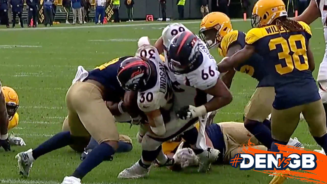 DENvsGB Dalton Risner carries Phillip Lindsay in for TD