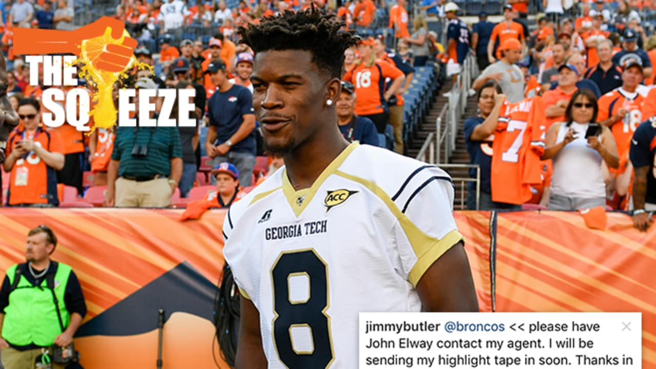 Jimmy Butler shows off absurd collection of Broncos jerseys