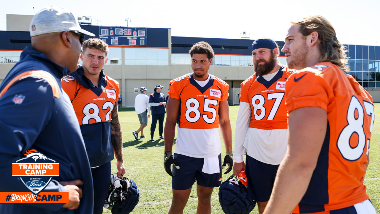 Denver Broncos tight end Eric Tomlinson (87) celebrates as he