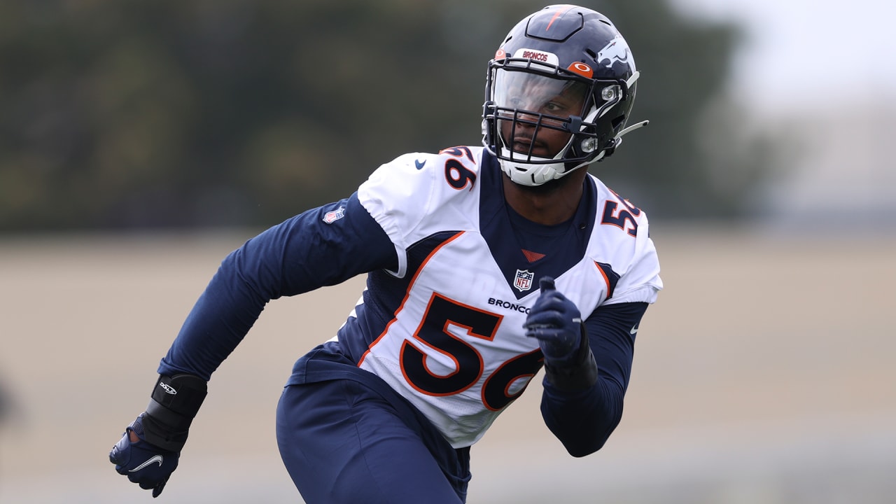 Denver Broncos inside linebacker Baron Browning (56) against the Detroit  Lions in the first half of an NFL football game Sunday, Dec 12, 2021, in  Denver. (AP Photo/Bart Young Stock Photo - Alamy