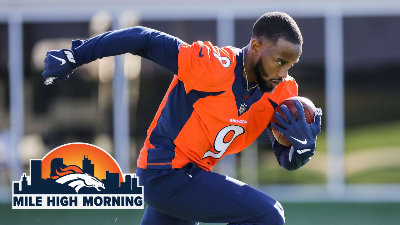 Denver Broncos' QB Kendall Hinton Throws Passes During Saints