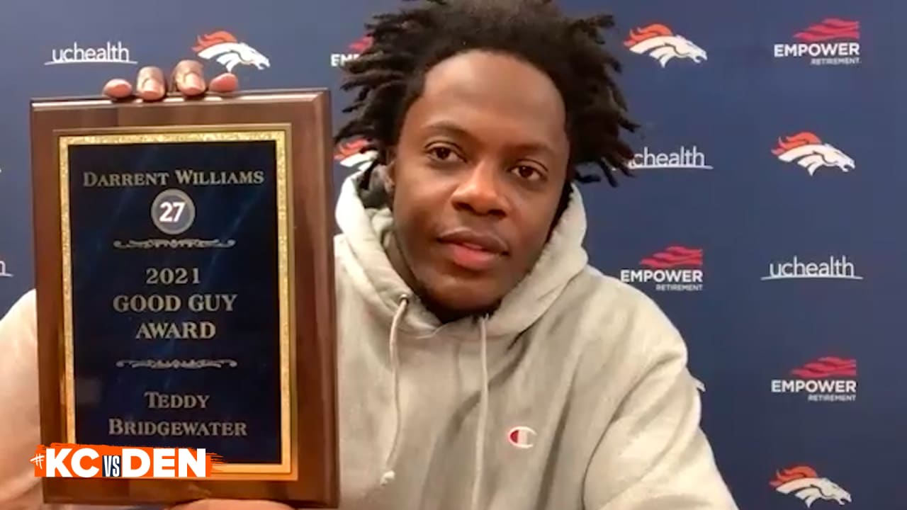 Denver Broncos on X: Congratulations to QB Teddy Bridgewater on being  named the 2021 Darrent Williams Good Guy Award recipient! Bridgewater is  the first player on offense to ever receive this award.