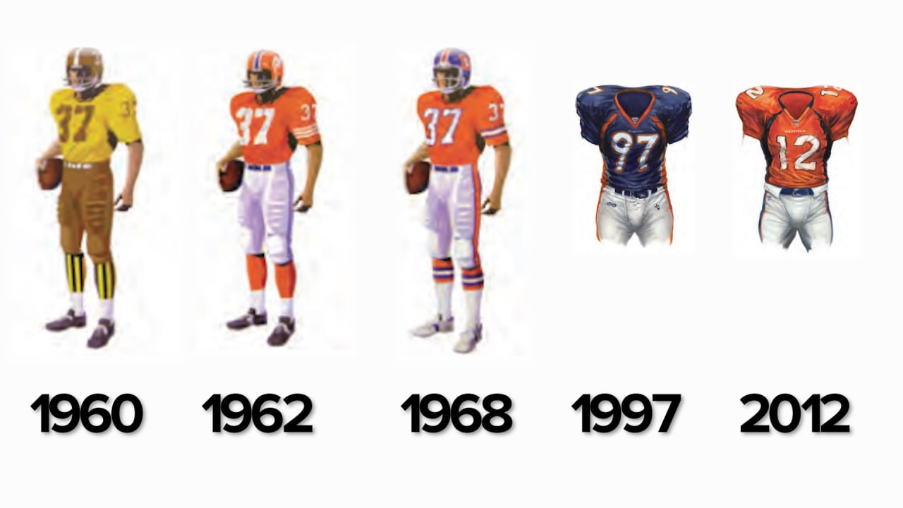 broncos uniforms through the years