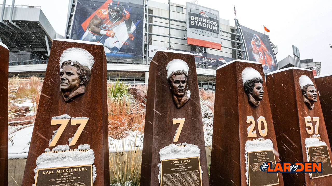 The Thursday Night Football trailer is parked at Mile High Stadium