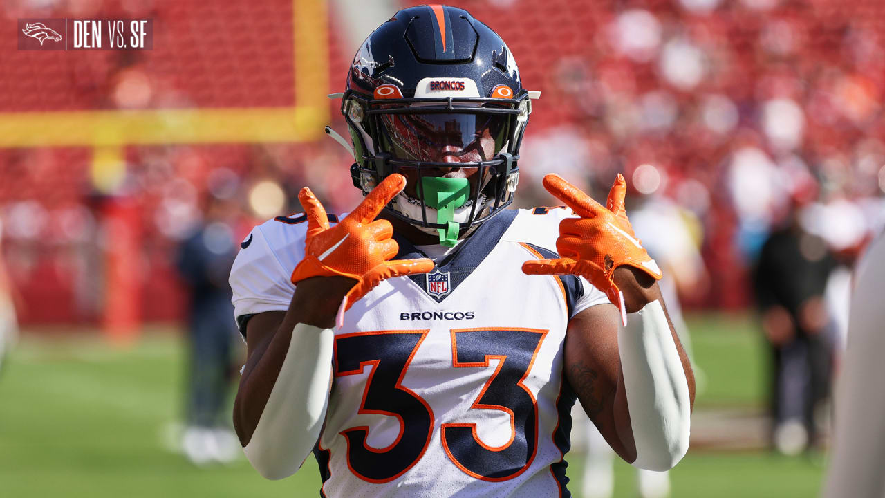 Denver Broncos running back Javonte Williams (33) during an NFL