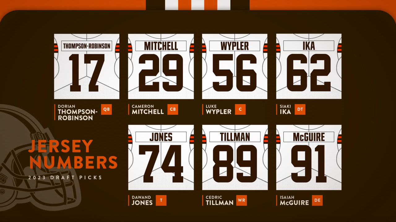 Jersey numbers for Browns 2023 draft class