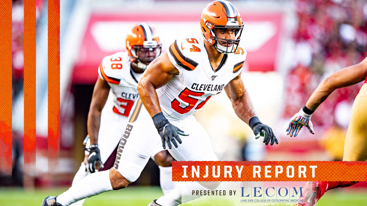 Injury Report Browns Rule Out 2 Players For Thursday Night