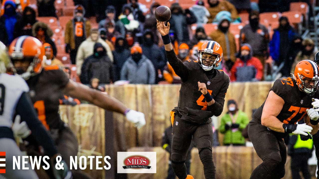 Garrett, Chubb out as Browns prepare for Saints, snow