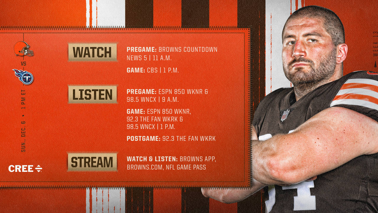 Browns vs. Titans: How to watch, listen, stream, announcers and more