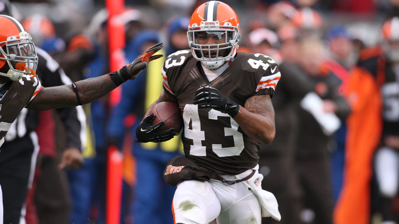 Defensive back T. J. Ward of the Cleveland Browns looks towards the News  Photo - Getty Images