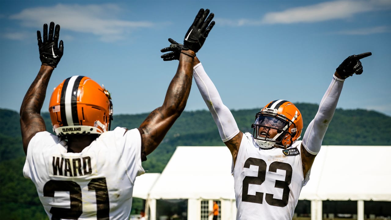 Cleveland Browns tight end Thomas Greaney (81) lines up for a play