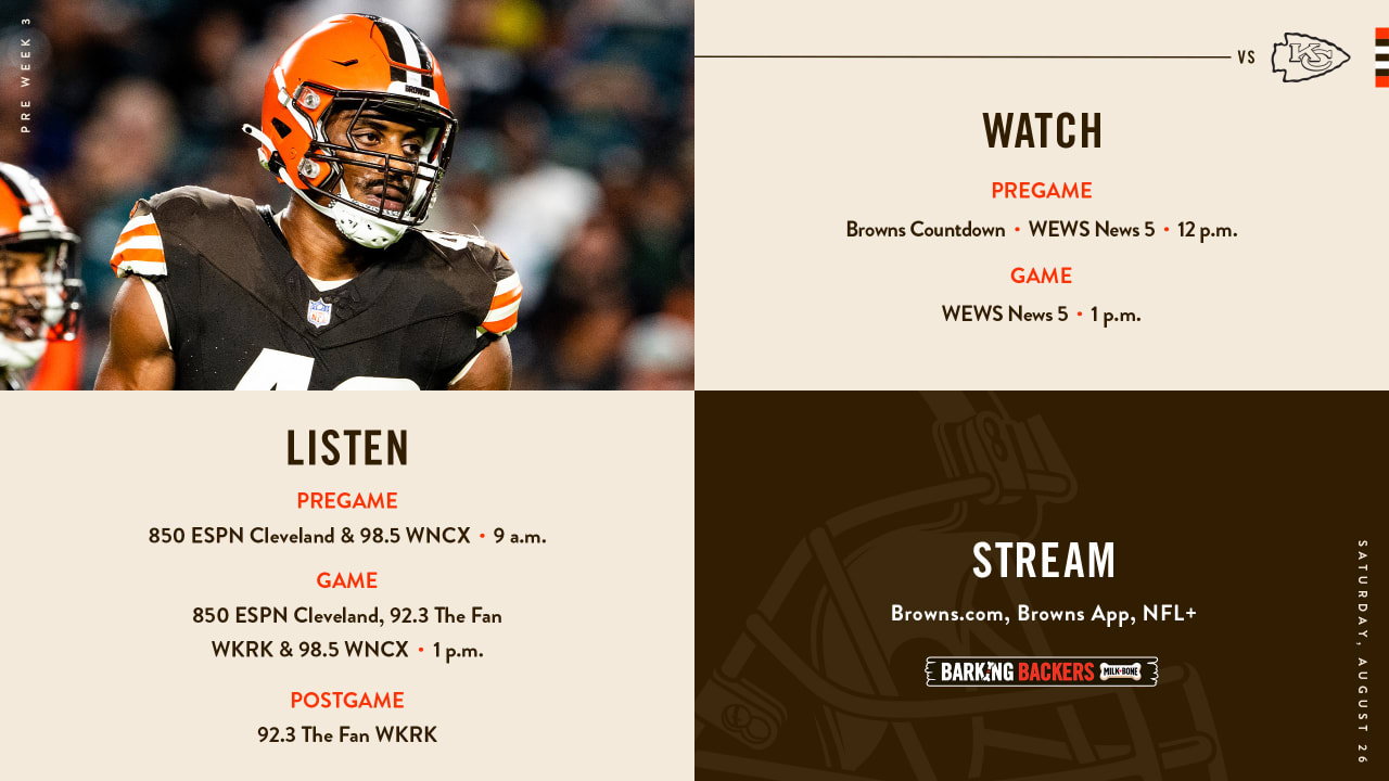 How to Watch Cleveland Browns vs. Kansas City Chiefs