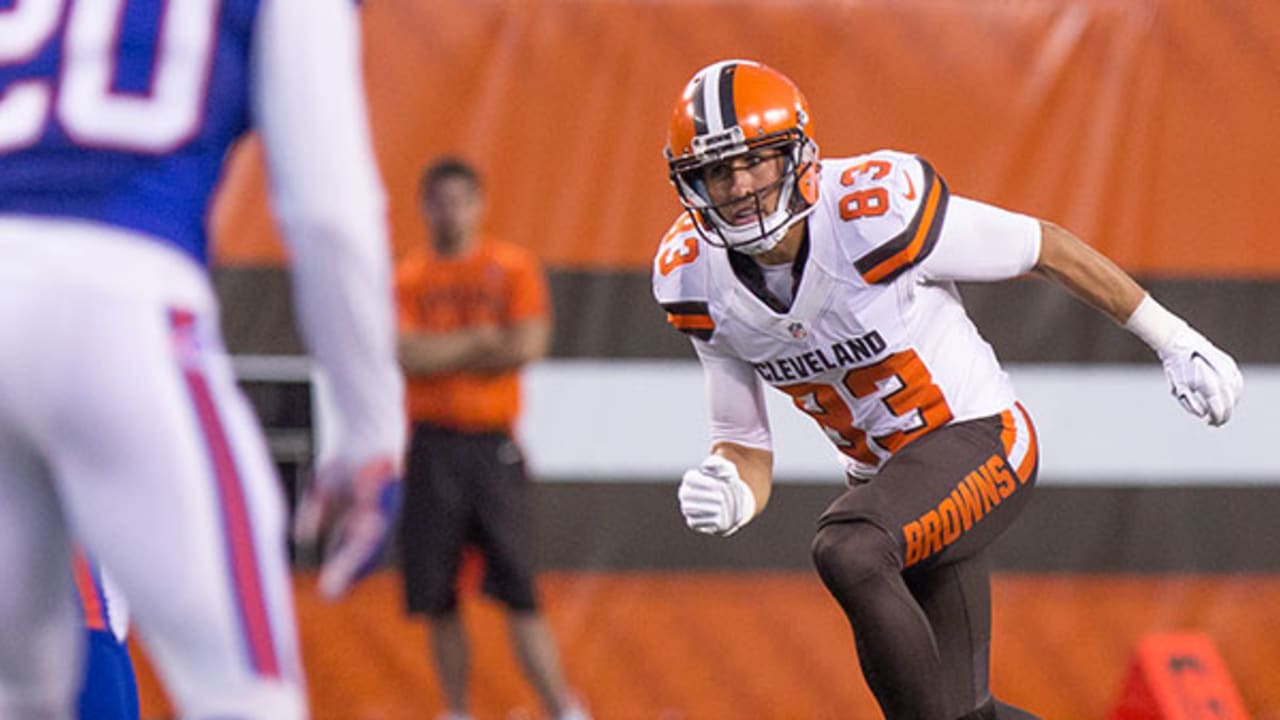 Defensive back Johnson Bademosi of the Cleveland Browns runs by