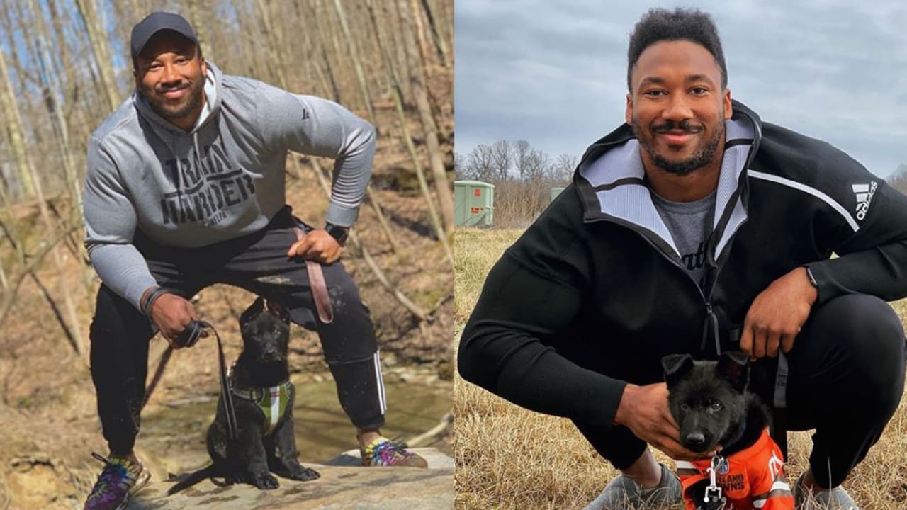 New dog owner Myles Garrett to meet his fellow Dawgs at play date Wednesday