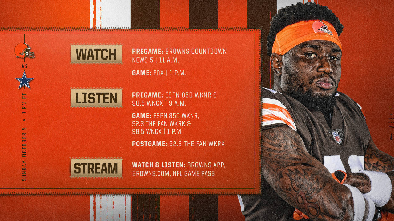 Cleveland Browns vs. Dallas Cowboys FREE LIVE STREAM (10/4/20): How to watch  NFL games, time, channel 