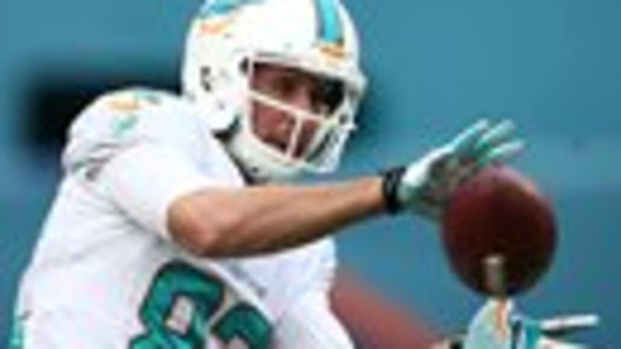 BRIAN HARTLINE MIAMI DOLPHINS ACTION SIGNED 8x10