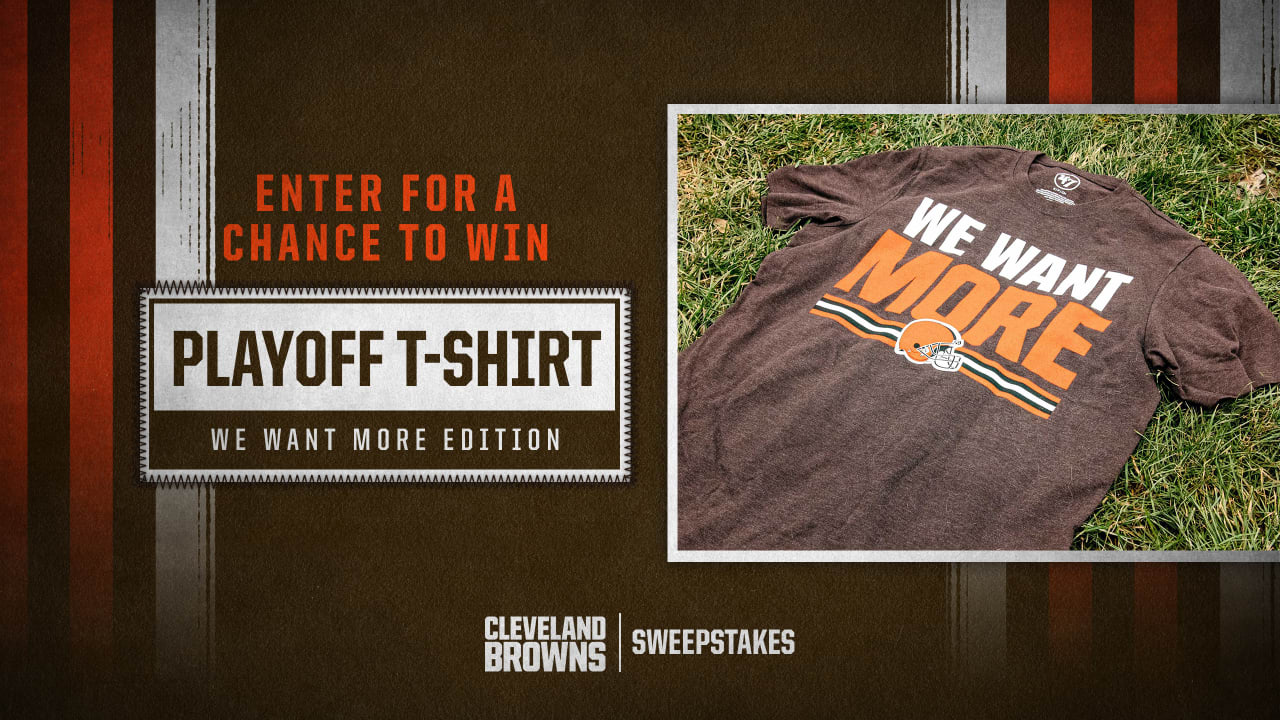 Enter for a chance to win an official Cleveland Browns Playoff TShirt!