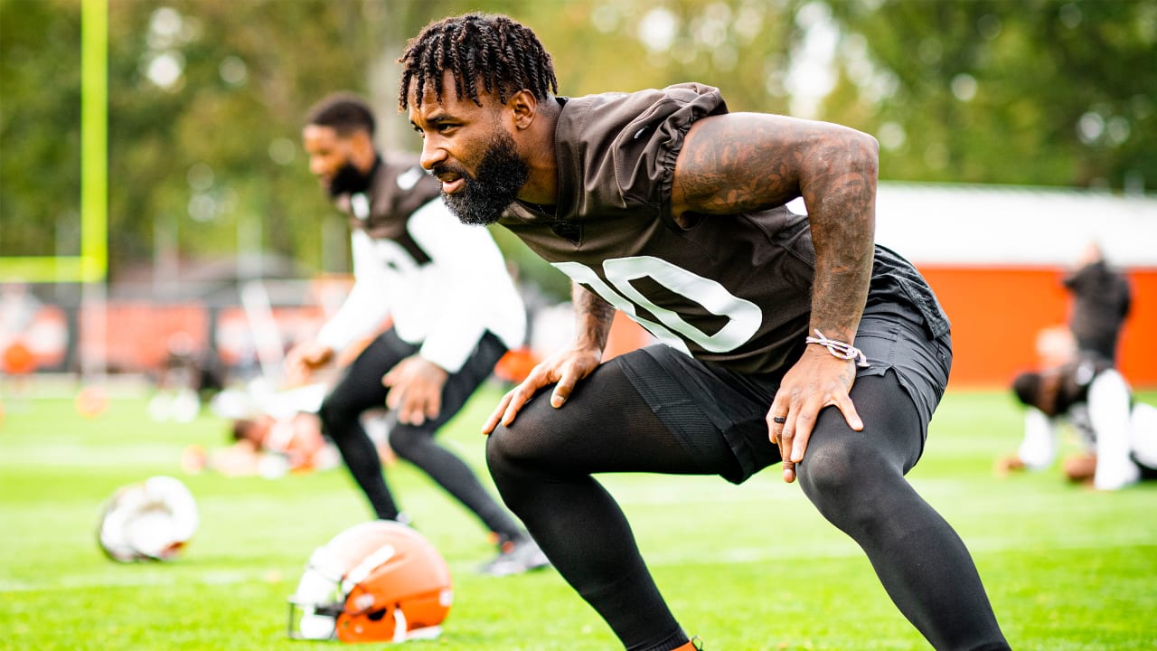 Cleveland Browns wide receiver Jarvis Landry runs a route during an NFL  football game against the Baltimore Ravens, Sunday, Dec. 12, 2021, in  Cleveland. The Browns won 24-22. (AP Photo/David Richard Stock