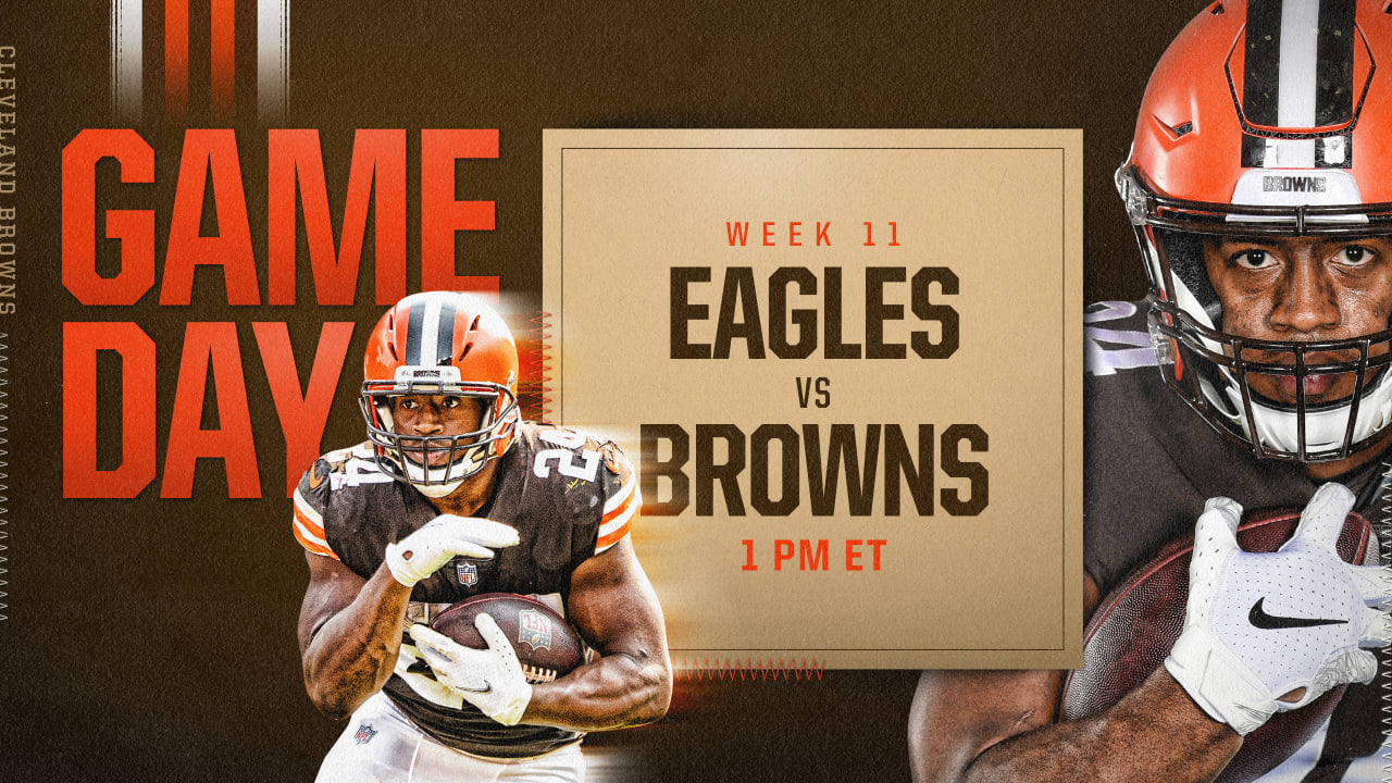 Cleveland Browns vs. Philadelphia Eagles. Fans support on NFL Game