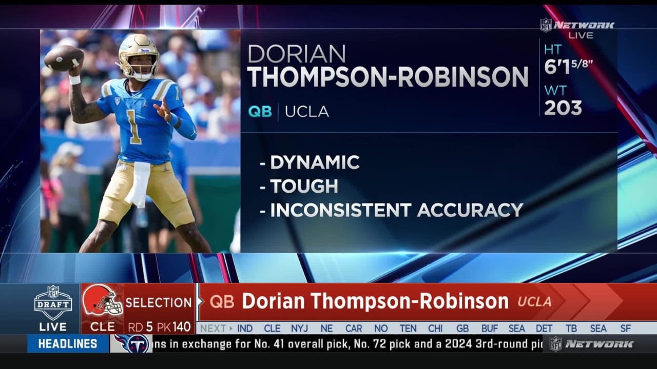 Video: Browns select Dorian Thompson-Robinson with No. 140 pick in 2023  draft