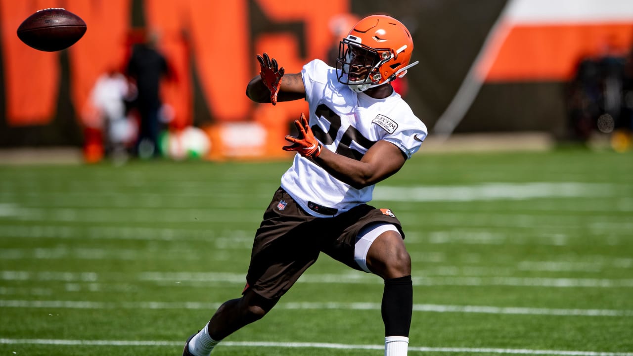 Cleveland Browns running back Dontrell Hilliard (25) returns