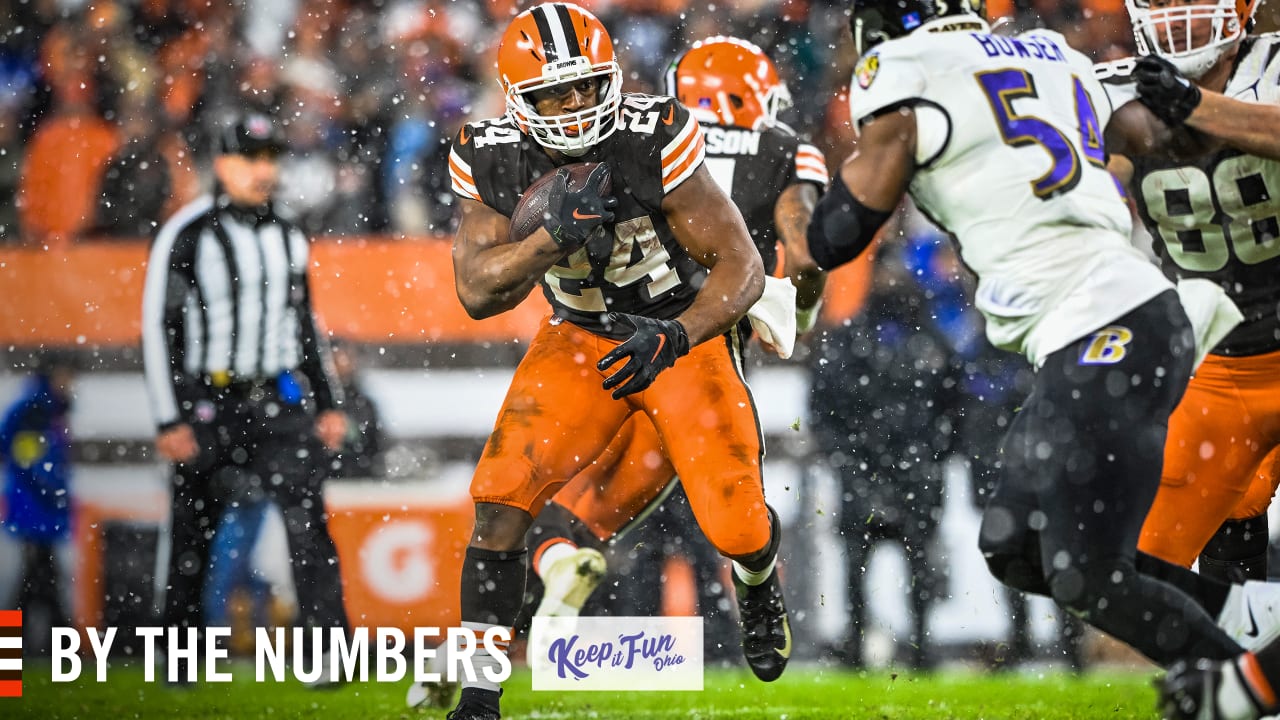 Nick Chubb Kareem Hunt 1000 yards Browns Ravens Monday Night Football